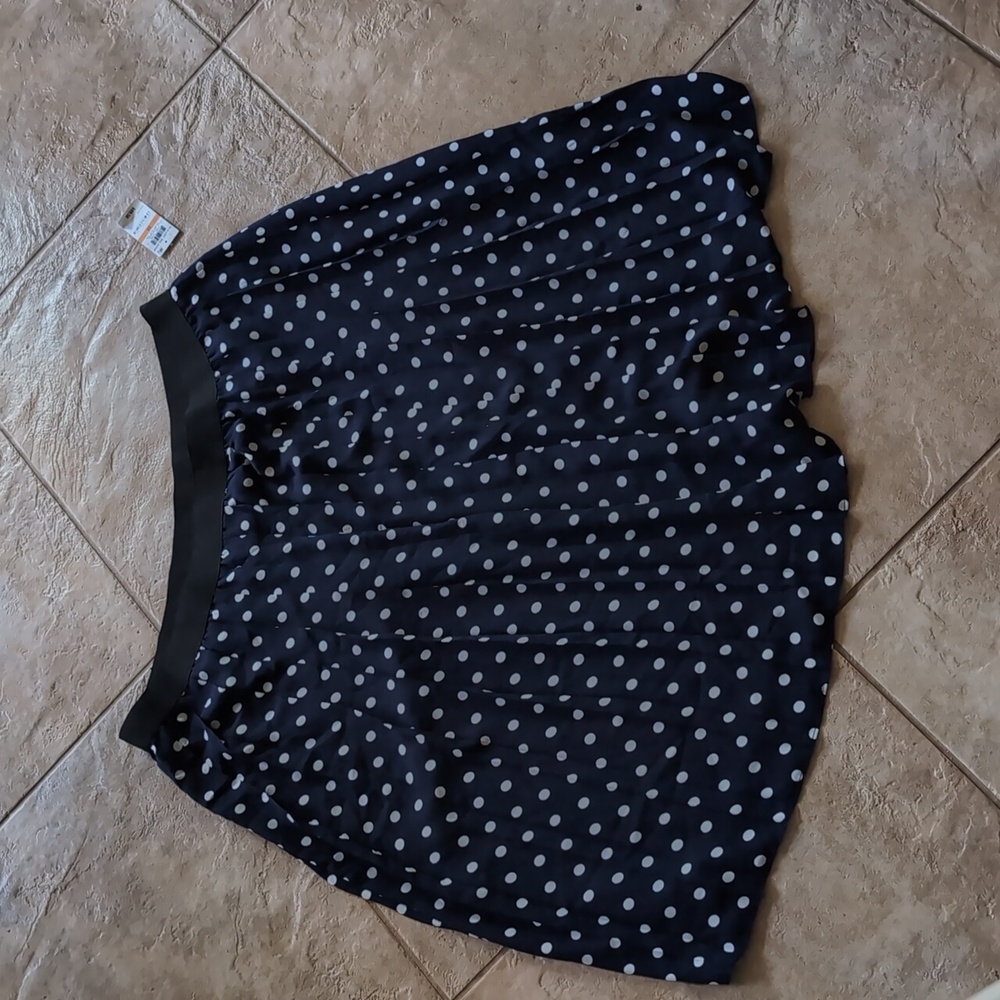 Charter Club Black and White Polka Dot Midi Skirt
